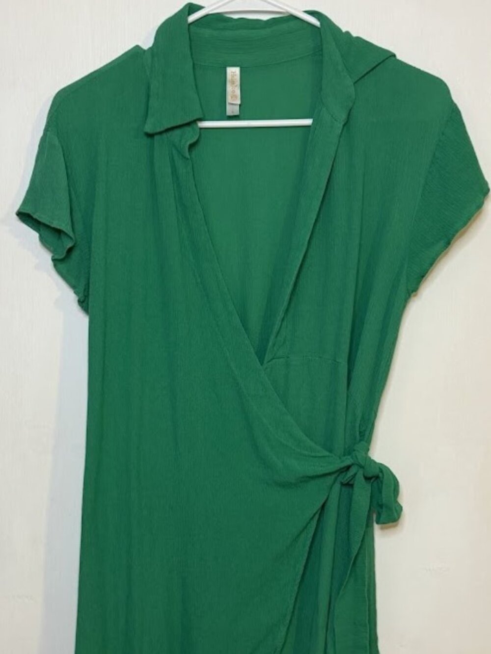 Helen Jon Green Wrap Cover-Up Dress